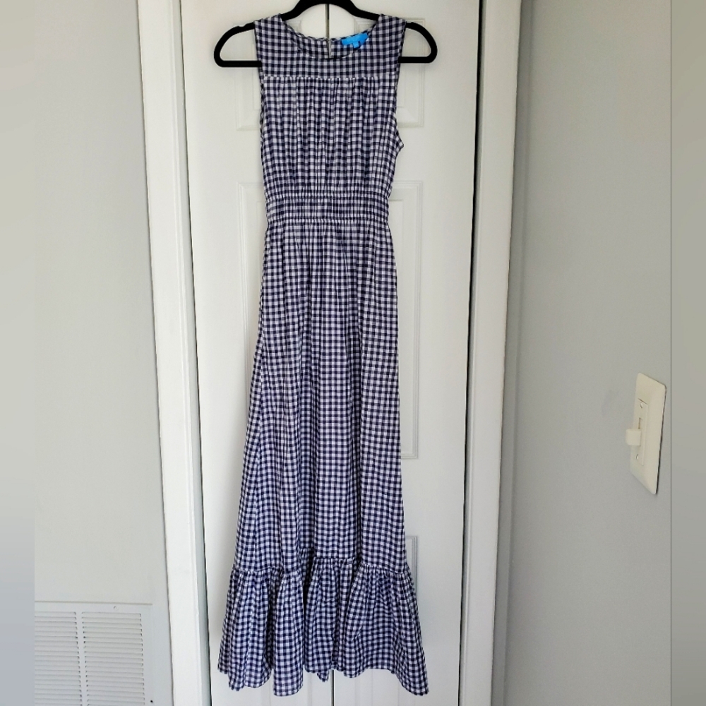 Maxi sleeveless gingham dress